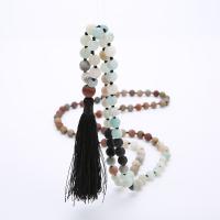 Gemstone Sweater Necklace, with Polyamide, Tassel, different styles for choice & for woman, 80mm, 8mm, Sold Per Approx 31.4 Inch Strand