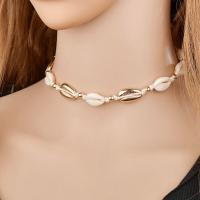 Muschel Halskette, mit Nylonschnur, plattiert, Modeschmuck & für Frau, keine, verkauft von Strang