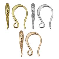 Brass Hook Earwire, plated, DIY & with loop, more colors for choice, nickel, lead & cadmium free, 2.5x14x10mm,0.8mm, Hole:Approx 1.5mm, 30Pairs/Lot, Sold By Lot