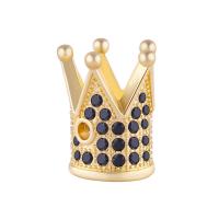 Cubic Zirconia Micro Pave Brass Beads Crown plated micro pave cubic zirconia nickel lead & cadmium free Approx 1.5mm Sold By Bag