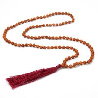 Rudraksha collier de chandail, avec Nylon polypropylène, glandpompon, pour femme, plus de couleurs à choisir, 80mm, 7mm, Vendu par Environ 34.6 pouce brin