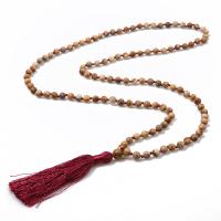Gemstone Sweater Necklace with Polyamide Tassel & for woman 80mm 6mm Sold Per Approx 33.8 Inch Strand