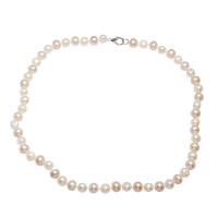 Sladkovodní Pearl svetr řetěz náhrdelník, mosaz Karabinky, barva stříbrná á, pro ženy, smíšené barvy, 8-9mm, Prodáno za Cca 38.5 inch Strand