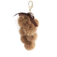 Fur Ball Pom Pom Keychain Zinc Alloy with Polyester plated cute & Unisex nickel lead & cadmium free Sold By Strand