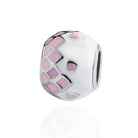 Zinc Alloy Jewelry Beads plated DIY & enamel silver color nickel lead & cadmium free 7*10mm Sold By Bag