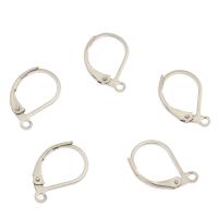 Stainless Steel Hook Earwire, DIY & with loop, original color, 10x15x2mm, Hole:Approx 1.3mm, 100PCs/Bag, Sold By Bag