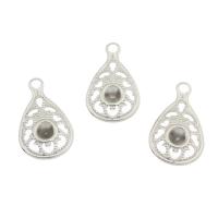 Stainless Steel Pendant Setting, Teardrop, original color, 17x28x2.50mm, Hole:Approx 2.8mm, Inner Diameter:Approx 5mm, 100PCs/Bag, Sold By Bag