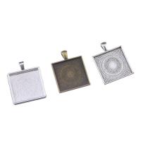 Zinc Alloy Pendant Cabochon Setting Square plated nickel lead & cadmium free Approx 4.1mm Inner Approx 25mm Sold By Bag