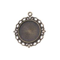 Tibetan Style Pendant Cabochon Setting, plated, more colors for choice, nickel, lead & cadmium free, 35x43mm, Hole:Approx 1mm, Inner Diameter:Approx 25mm, 100PCs/Bag, Sold By Bag