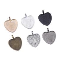 Tibetan Style Pendant Cabochon Setting, Heart, plated, more colors for choice, nickel, lead & cadmium free, 27.6x33.9mm, Hole:Approx 4.83mm, Inner Diameter:Approx 25mm, 100PCs/Bag, Sold By Bag