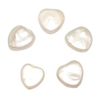 Natural Freshwater Pearl Loose Beads, Heart, white, 13-15mm, Hole:Approx 0.8mm, Sold By PC
