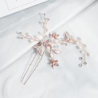 Plastové Pearl Hair Stick, s mosazný drát, módní šperky & pro ženy & s drahokamu, 11x10cm, Prodáno By PC