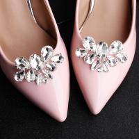 Rhinestone shoes ornament with brass wire fashion jewelry & DIY & for woman 5.5cmx3.5cm Sold By Pair