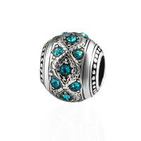 Rhinestone Tibetan Style Beads, plated, DIY & with rhinestone, more colors for choice, nickel, lead & cadmium free, 8*9mm, 10PCs/Bag, Sold By Bag