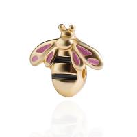 Zinc Alloy Animal Beads Bee plated DIY & enamel nickel lead & cadmium free 6*10mm Approx 5mm Sold By Bag