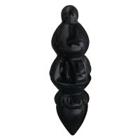 Natural Black Obsidian Pendants, DIY, black, 17x56x17mm, Hole:Approx 2mm, Sold By PC