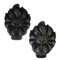 Crna Obsidian Privjesci, Opsidijan, možete DIY & različiti materijali za izbor, 30x45x12.50mm, Rupa:Približno 1.5mm, Prodano By PC