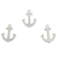 Stainless Steel Pendants, Anchor, original color, 13x16x0.80mm, 100/Bag, Sold By Bag