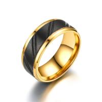 roestvrij staal Maar vinger ring, plated, mode sieraden & verschillende grootte voor keus & voor de mens, 8mm, 2pC's/Bag, Verkocht door Bag