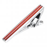 Brass Tie Clip, with Red Sandalwood, plated, for man, nickel, lead & cadmium free, 52x7mm, 2PCs/Lot, Sold By Lot
