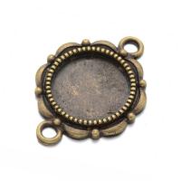 Tibetan Style Connector Setting, plated, 1/1 loop, more colors for choice, nickel, lead & cadmium free, 19.8x27.4mm, Hole:Approx 2mm, Inner Diameter:Approx 14mm, 100PCs/Bag, Sold By Bag