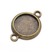 Tibetan Style Connector Setting, plated, 1/1 loop, more colors for choice, nickel, lead & cadmium free, 17.4x25.2mm, Hole:Approx 2mm, Inner Diameter:Approx 14mm, 100PCs/Bag, Sold By Bag