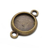 Tibetan Style Connector Setting, plated, 1/1 loop, more colors for choice, nickel, lead & cadmium free, 15x23.6mm, Hole:Approx 2mm, Inner Diameter:Approx 12mm, 100PCs/Bag, Sold By Bag