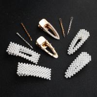 Zinc Alloy Alligator Hair Clip with Plastic Pearl fashion jewelry & for woman Sold By PC