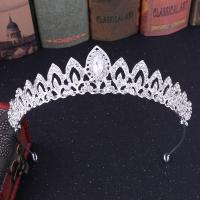 Bridal Tiaras, Tibetan Style, with Crystal, plated, fashion jewelry & wedding gift & for woman, white, nickel, lead & cadmium free, 135x36mm, Sold By PC