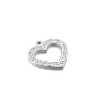 Stainless Steel Heart Pendants plated with rhinestone 21*20mm Sold By Bag
