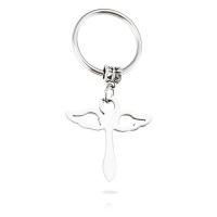 Stainless Steel Key Clasp, plated, fashion jewelry & Unisex, silver color, 30*29mm, 2PCs/Lot, Sold By Lot