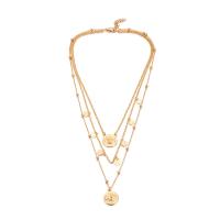 Zinc Alloy Necklace plated multilayer & for woman gold nickel lead & cadmium free Sold By Strand