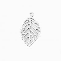Zinc Alloy Leaf Pendants plated DIY silver color nickel lead & cadmium free 49*27mm Sold By Bag