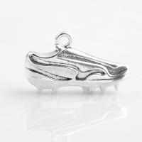 Tibetan Style Shoes Pendants, plated, DIY, silver color, nickel, lead & cadmium free, 25*15mm, 10PCs/Bag, Sold By Bag
