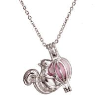 Stainless Steel Floating Locket Necklace, plated, fashion jewelry & for woman, silver color, 29*28mm, Sold Per 19.6 Inch Strand
