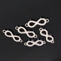 Stainless Steel Connector, Infinity, polished, 1/1 loop, original color, 8x20mm, Hole:Approx 1.6mm, 10PCs/Bag, Sold By Bag