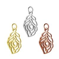Stainless Steel Pendants, Leaf, plated, hollow, more colors for choice, 11x12mm, 5PCs/Lot, Sold By Lot