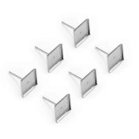 Stainless Steel Earring Stud Component, platinum color plated, DIY, 9.8x9.8mm, 50PCs/Bag, Sold By Bag
