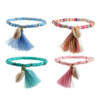 Cotton Bracelet with Rubber & Shell plated fashion jewelry & for woman 2cm*1.4cm Approx 5mm Sold Per 6.6 Inch Strand