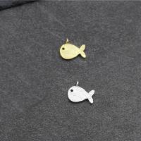 925 Sterling Silver Pendant Fish plated DIY Sold By PC