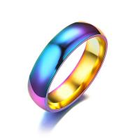 Stainless Steel Finger Ring, plated, fashion jewelry & Unisex & different size for choice, multi-colored, 6mm, Sold By PC