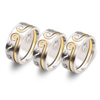 Titantium Steel δάχτυλο του δακτυλίου, Titanium Steel, επιχρυσωμένο, κοσμήματα μόδας & για άνδρες και γυναίκες & διαφορετικό μέγεθος για την επιλογή, 7mm, Sold Με PC