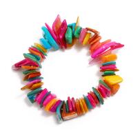 Bracelet bijoux coquillage, coquille, avec fil élastique, bijoux de mode & pour femme, multicolore, 16mm, Vendu par Environ 7.5 pouce brin