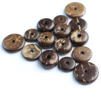 Kókuszdió Távtartó gyöngy, csiszolt, különböző méretű a választás, kávé színű, 1000PC-k/Bag, Által értékesített Bag