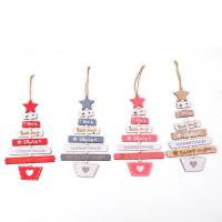 Wood Christmas Tree Decoration, with letter pattern, more colors for choice, 130x225mm, 5PCs/Lot, Sold By Lot