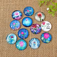 Glass Cabochons, with Paper, time gem jewelry & different size for choice & flat back, mixed colors, 200PCs/Lot, Sold By Lot