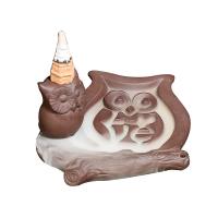 Backflow Incense Burner, Purple Clay, handmade, for home and office & durable, 120x125x75mm, Sold By PC