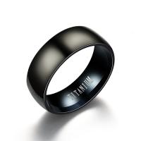 Stainless Steel Finger Ring plated fashion jewelry & Unisex black 8mm Sold By PC