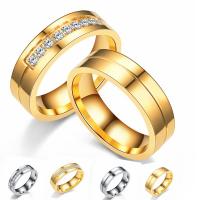 حجر الراين خاتم الإصبع الفولاذ المقاوم للصدأ, مطلي, مجوهرات الموضة & للجنسين & حجم مختلفة للاختيار & أنماط مختلفة للاختيار & مع حجر الراين, 6mm, تباع بواسطة PC