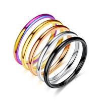 Stainless Steel Finger Ring plated fashion jewelry & Unisex 2mm Sold By Lot